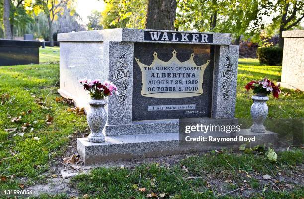 Singer Albertina Walker's grave sits at Oak Woods Cemetery in Chicago, Illinois on OCTOBER 22, 2011.