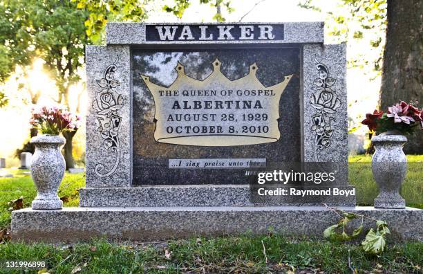 Singer Albertina Walker's grave sits at Oak Woods Cemetery in Chicago, Illinois on OCTOBER 22, 2011.