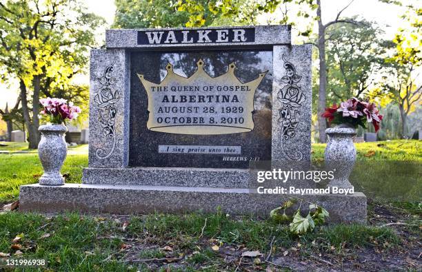 Singer Albertina Walker's grave sits at Oak Woods Cemetery in Chicago, Illinois on OCTOBER 22, 2011.