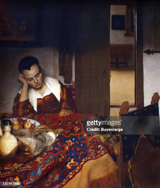 Johannes Vermeer's 'A Maid Asleep,' 1657.