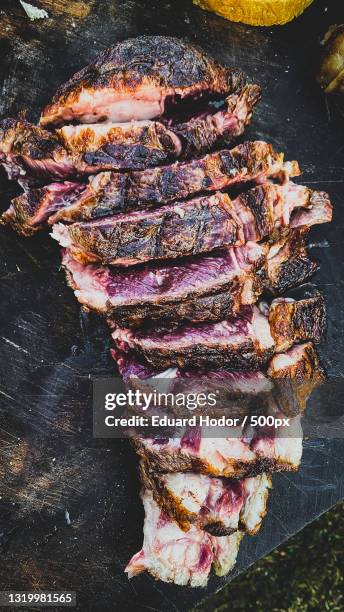 close-up of meat on barbecue grill,romania - hodor stock pictures, royalty-free photos & images