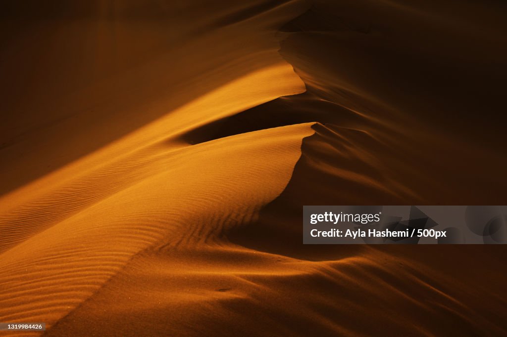 High angle view of sand dune,Bafgh,Yazd Province,Iran