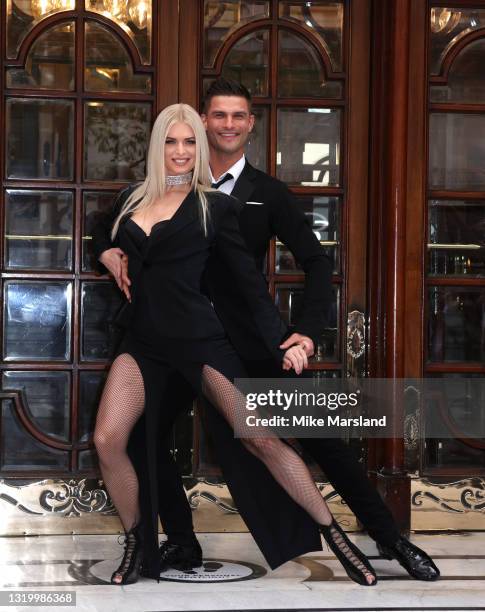 Nadiya Bychkova and Aljaž Škorjanec pose during the "Here Come The Boys" photocall at London Palladium on May 25, 2021 in London, England.