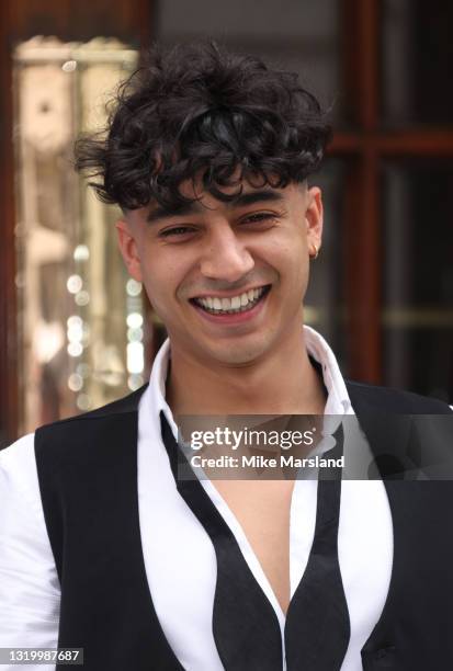 Karim Zeroual poses during the "Here Come The Boys" photocall at London Palladium on May 25, 2021 in London, England.