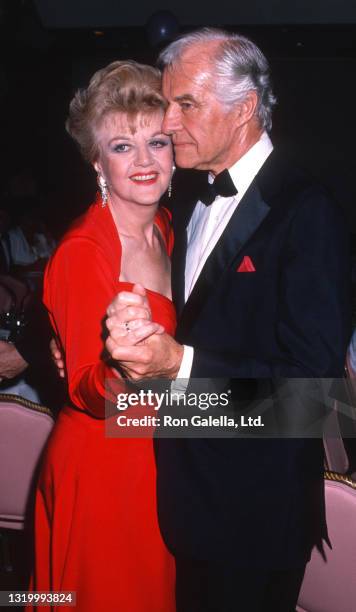 Angela Lansbury and Peter Shaw attend party for 43rd Annual Tony Awards at the New York Hilton Hotel in New York City on June 4, 1989.