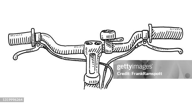 bicycle handlebar drawing - handlebar stock illustrations