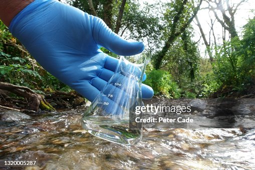 Testing river water Testing river water