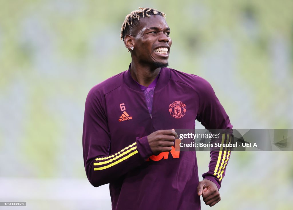 Manchester United FC Training Session and Press Conference - UEFA Europa League Final 2021