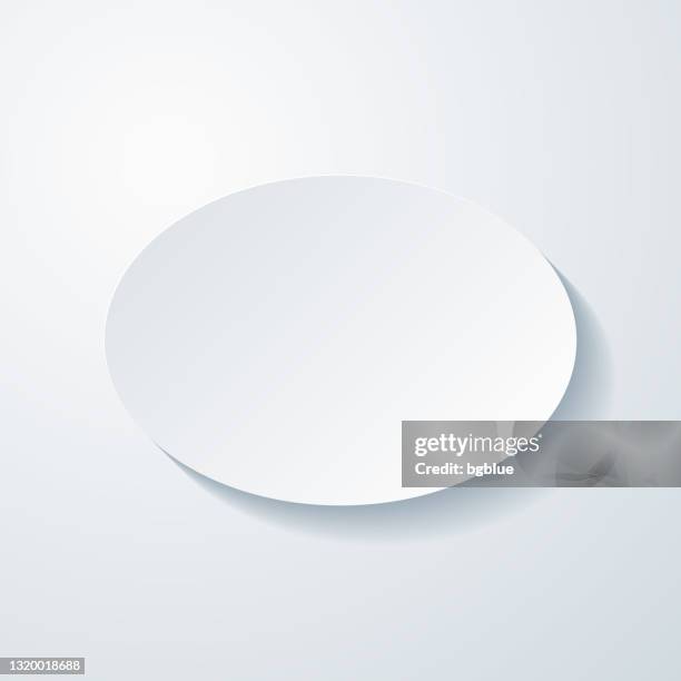 oval. icon with paper cut effect on blank background - ellipse stock illustrations