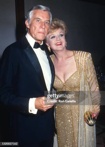 Peter Shaw and Angela Lansbury attend party for 41st Annual Tony Awards at the New York Hilton Hotel in New York City on June 7, 1987.