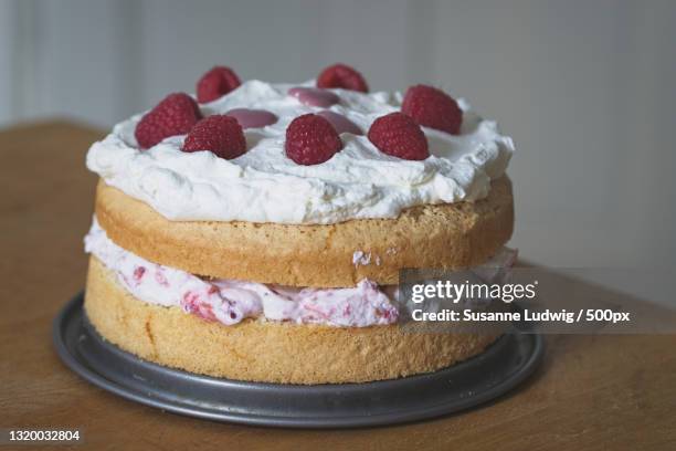 close-up of cake on table,germany - strawberry shortcake stock pictures, royalty-free photos & images