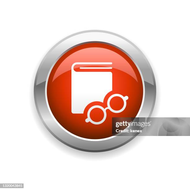 education and reading glossy icon - catalog icon stock illustrations