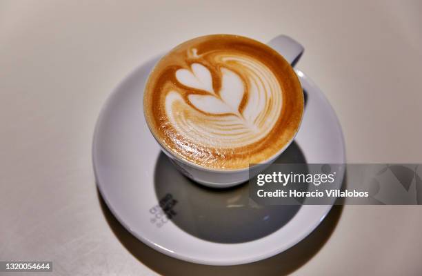 Decorated capucino at Centro de Ciencia do Café of the Grupo Nabeiro - Delta Cafés, meant to provide an interactive journey to the world of coffee, a...