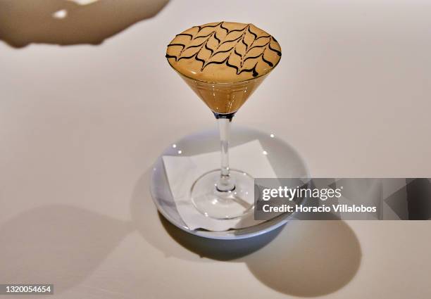 Decorated coffee beverage at Centro de Ciencia do Café of the Grupo Nabeiro - Delta Cafés, meant to provide an interactive journey to the world of...