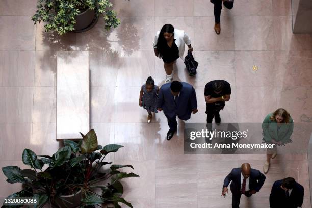 Gianna Floyd, George Floyd's daughter, and her family arrive to the Hart Senate Office Building on May 25, 2021 in Washington, DC. George Floyd’s...