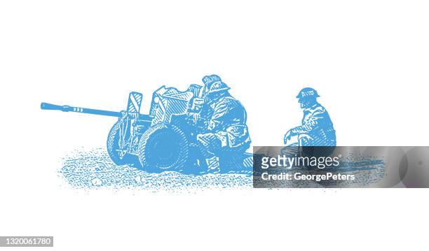 ilustrações, clipart, desenhos animados e ícones de soldados da segunda guerra mundial atirando em m2 metralhadora - normandy invasion