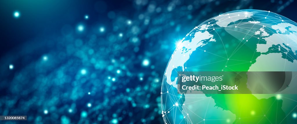 グローバルビジネスとネットワーク接続の概念。