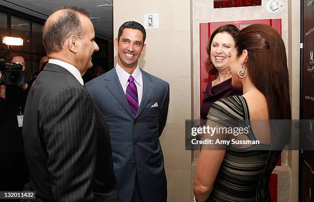 Joe Torre, Jorge Posada, Alice Wolterman and Laura Posada attend The Jorge Posada Foundation's Decade of Difference celebration on November 9, 2011...