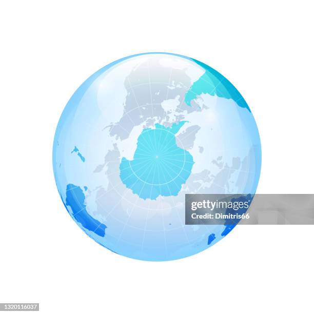 southern hemisphere. earth globe, antarctica view. - southern hemisphere stock illustrations