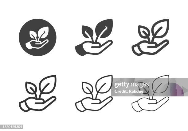 stockillustraties, clipart, cartoons en iconen met de pictogrammen van het bebossing - multi reeks - duurzaam