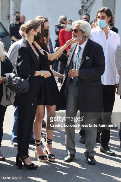 Micky Molina on his arrival at the funeral of his mother, Angela Tejedor, on 26 May 2021, in Madrid, Spain.