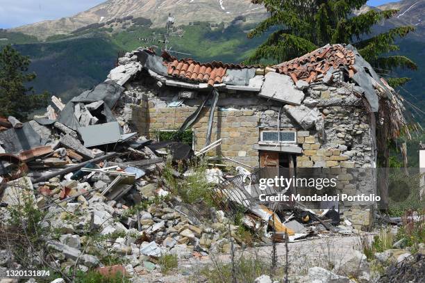 The buildings of Amatrice destroyed by the earthquake of August 2016. After five years, the ordinance of the Lazio Region for the reconstruction of...