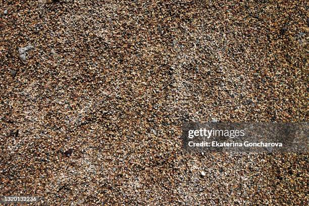 abstract natural beige background made of small stones pebbles - gravel stock pictures, royalty-free photos & images