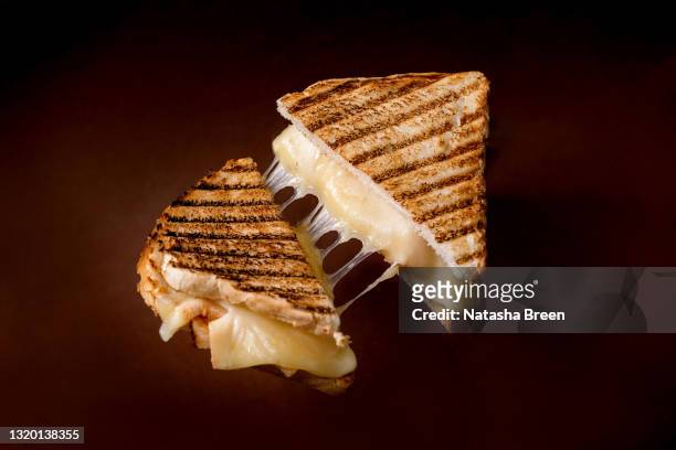 toasted cheese pressed sandwich - tosti stockfoto's en -beelden