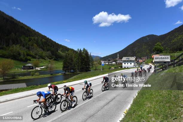 Geoffrey Bouchard of France and AG2R Citröen Team blue mountain jersey, Daniel Martin of Ireland and Team Israel Start-Up Nation, Dries De Bondt of...