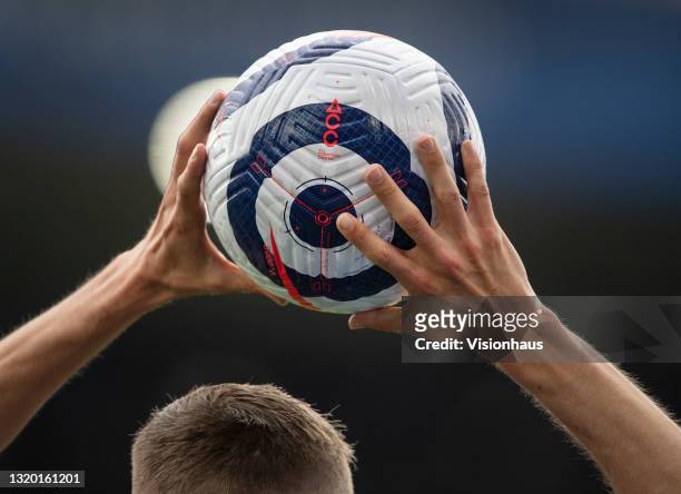 The official Nike Premier League match ball during the Premier League match between Leicester City and Tottenham Hotspur at The King Power Stadium on...