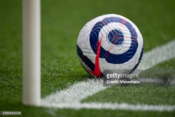 The official Nike Premier League match ball during the Premier League match between Leicester City and Tottenham Hotspur at The King Power Stadium on...