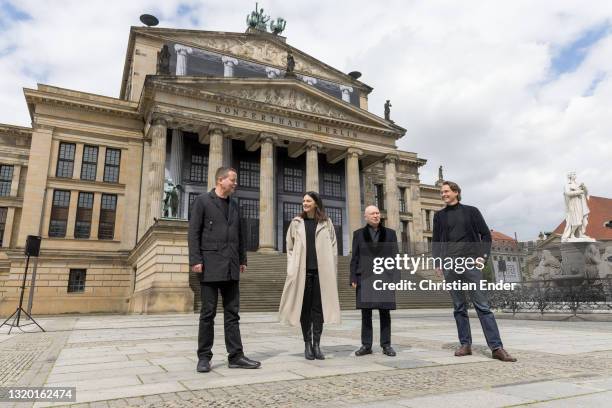 Klaus Lederer, Senator for Culture and Europe of Berlin, Bettina Pousttchi, Berlin artist and creator of the installation, Christoph Eschenbach,...