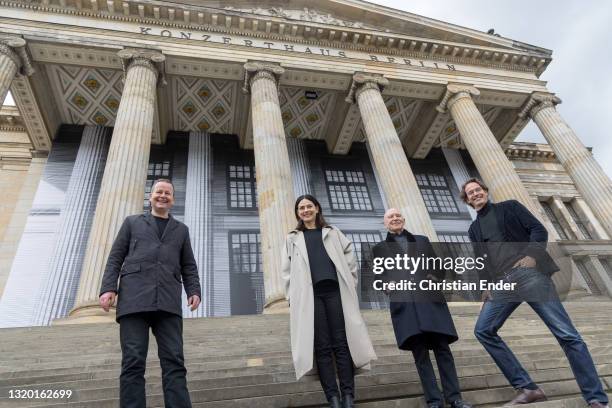 Klaus Lederer, Senator for Culture and Europe of Berlin, Bettina Pousttchi, Berlin artist and creator of the installation, Christoph Eschenbach,...