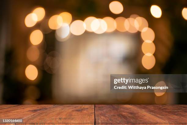 illuminated lights on table - table top stock pictures, royalty-free photos & images