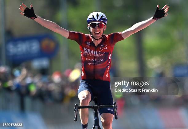 Daniel Martin of Ireland and Team Israel Start-Up Nation stage winner celebrates at arrival during the 104th Giro d'Italia 2021, Stage 17 a 193km...