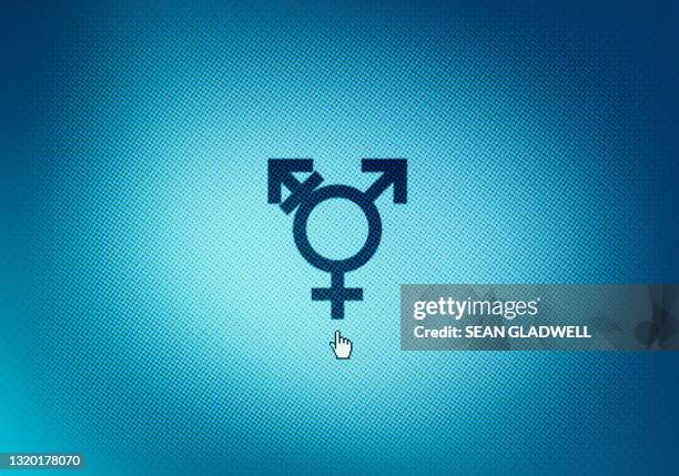 transgender icon on computer screen - gender symbol stock pictures, royalty-free photos & images