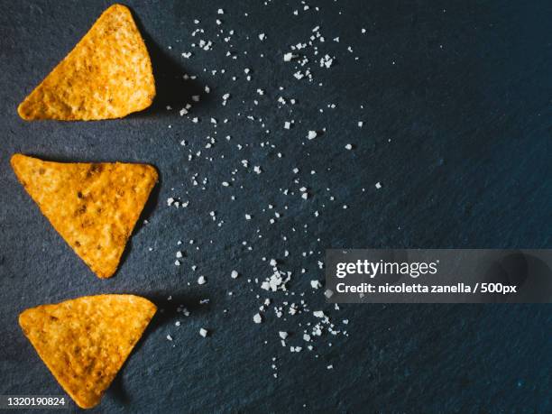 directly above shot of food on table - tortilla chip stock pictures, royalty-free photos & images