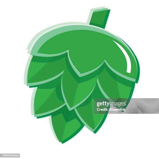 craft beer hops flat design themed icon on white background - distillation stock illustrations