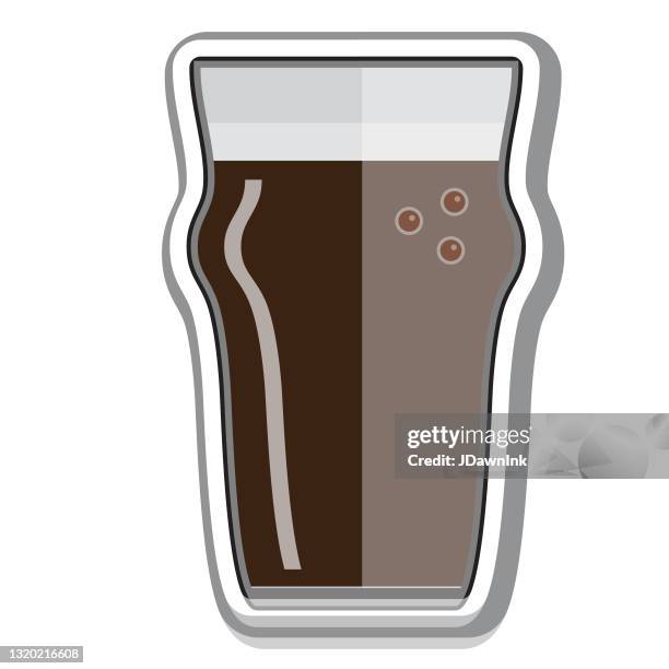 handwerk bier bier pint glas flat design themen icon auf weißem hintergrund - stoutbier stock-grafiken, -clipart, -cartoons und -symbole