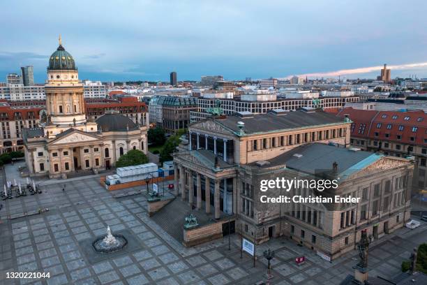 In an aerial view, the installation "Amplifier" by artist Bettina Pousttchis is presented for visitors on the occasion of the 200th anniversary of...