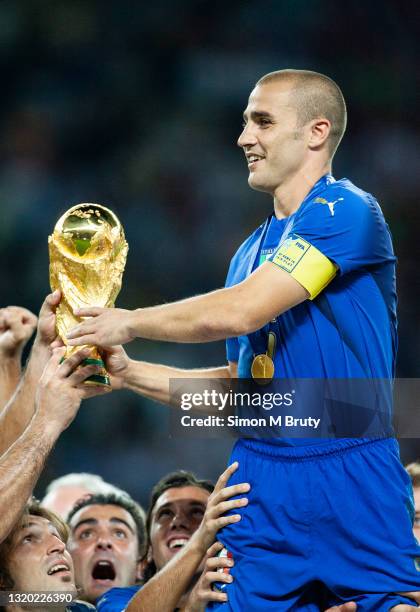 Fabio Cannavaro Captain of Italy receiving the World Cup Trophy. World Cup Final match between France and Italy . Italy would win on penalties to at...