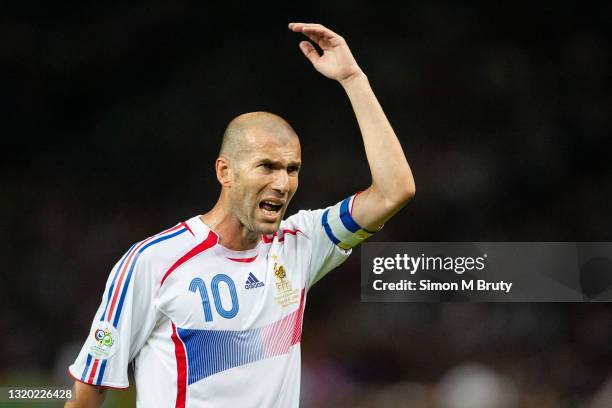 Zinedine Zidane of France in action during the World Cup Final match between France and Italy . Italy would win on penalties to at the Olympiastadion...