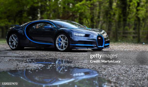 The Bugatti Chiron at Knebworth House, hertfordshire. The Bugatti was attending a promo photoshoot for Petrolheadonism Live, an up coming car show at...