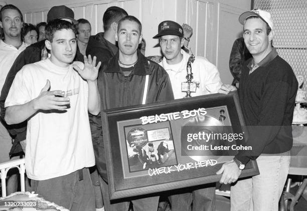 American rapper, guitarist and actor Adam "Ad-Rock" Horovitz, American rapper, bass player Adam "MCA" Yauch and American rapper Michael "Mike D"...