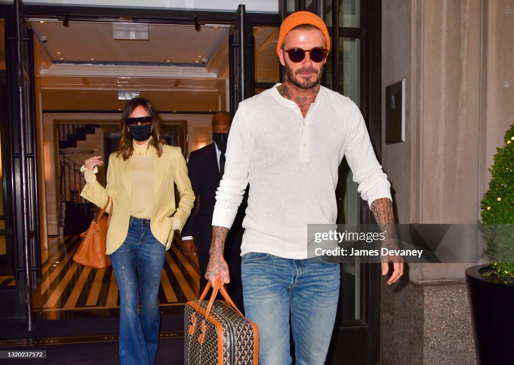 Victoria Beckham and David Beckham seen on the streets of Manhattan ...