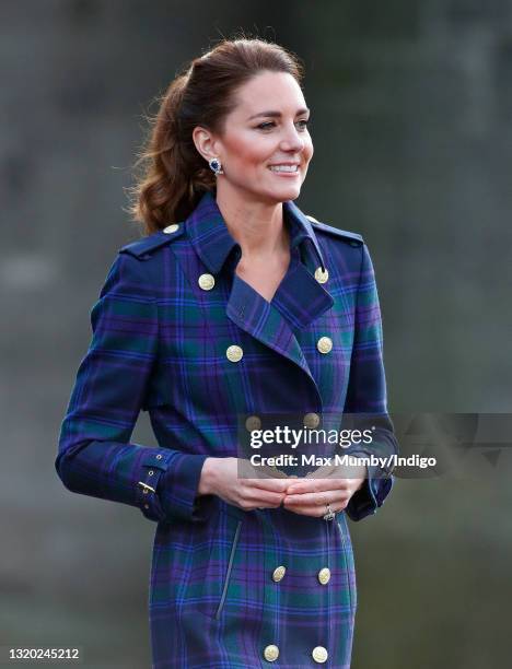 Catherine, Duchess of Cambridge hosts a drive-in cinema screening of Disney's 'Cruella' for Scottish NHS workers at The Palace of Holyroodhouse on...