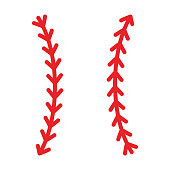 Vector Baseball Stitches Illustration on White Background