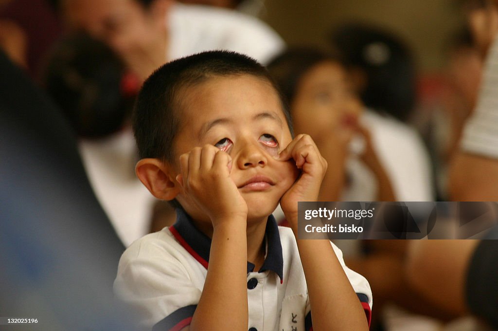 Boy making funny faces