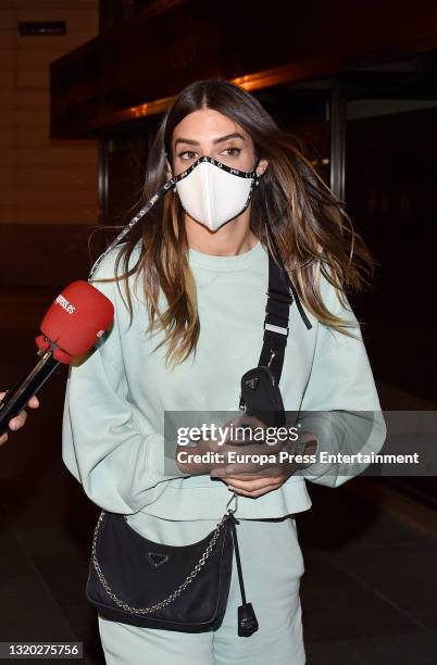 Anabel Pantoja and Susana Molina leave the restaurant where they enjoyed a dinner with friends on May 26 in Madrid, Spain.