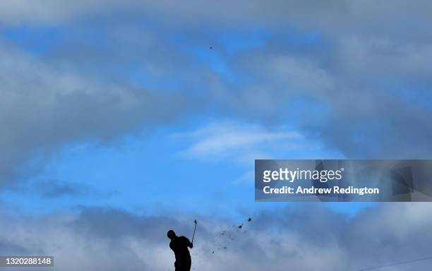 Kurt Kitayama of United States play his second shot on the 17th hole during the first round of the Made in HimmerLand presented by FREJA at...